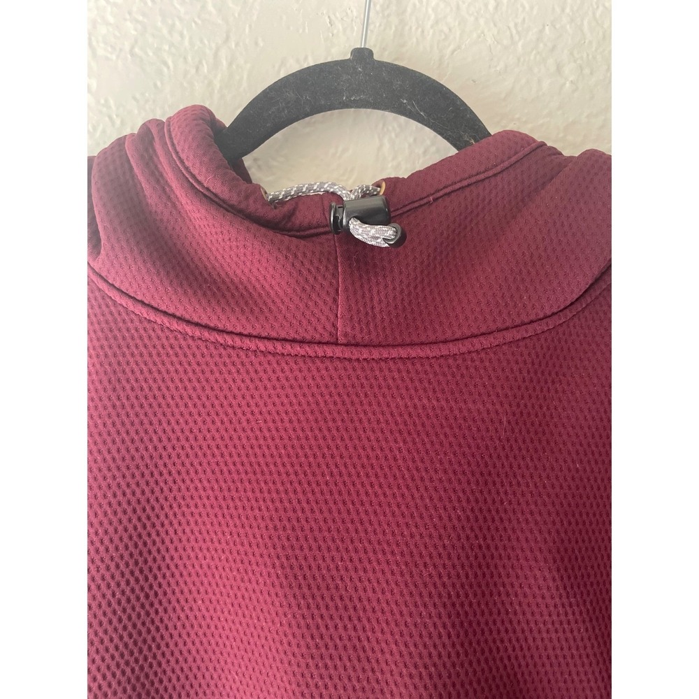 Adidas Originals Maroon Burgundy 3-Stripe Activewear Hooded Sweatshirt Womens M - Picture 6 of 11